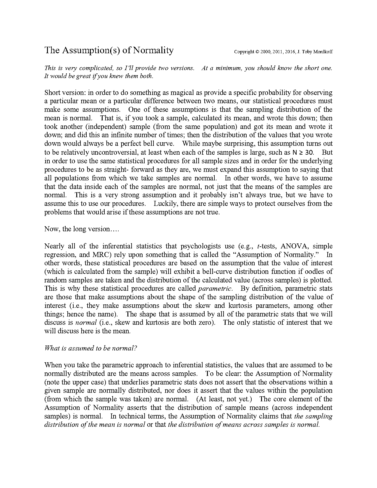 what is another term for the set of sample means