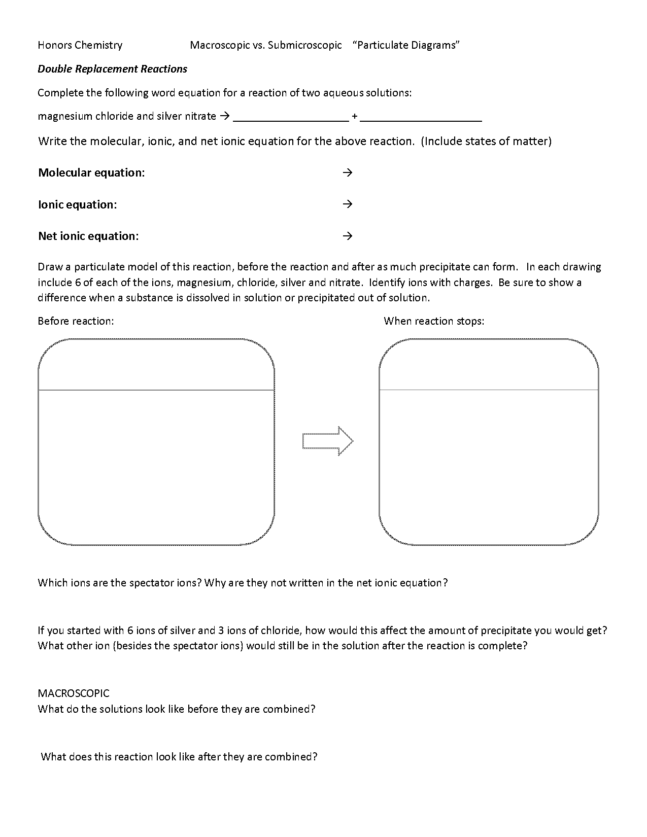 how to write a molecular and ionic equation